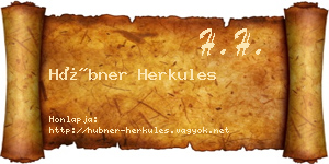 Hübner Herkules névjegykártya